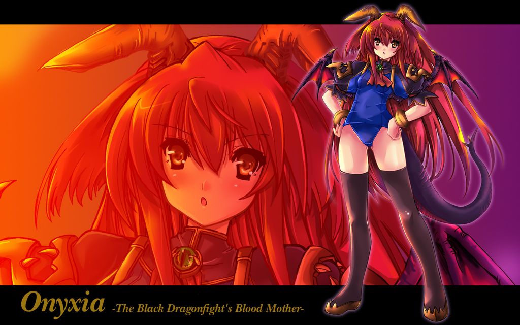 black_thighhighs, blush, brooch, dragon_girl, dragon_tail, engrish, female, horns