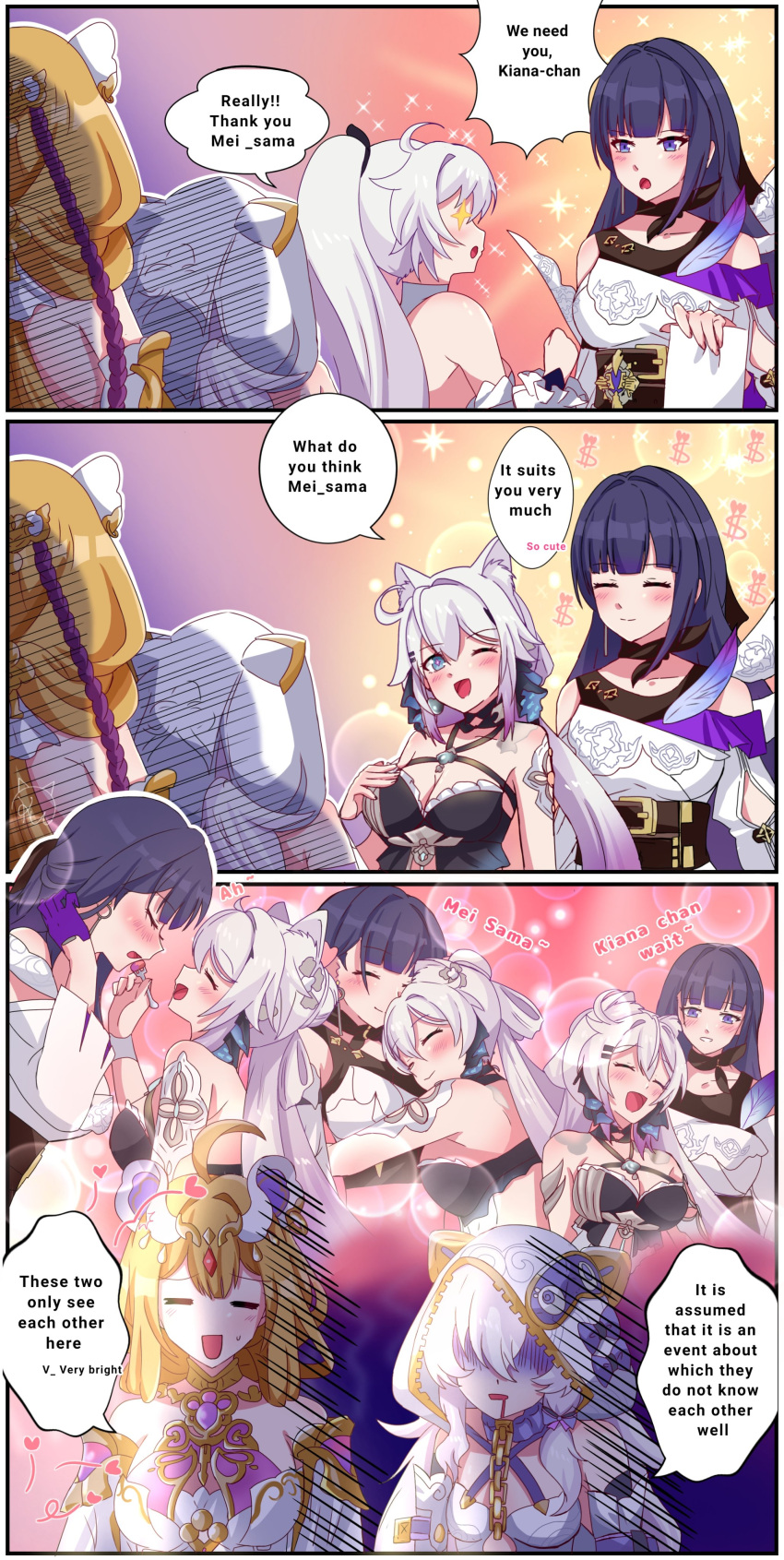 +_+, absurdres, animal_ear_hood, animal_ears, belt, blush, breasts, bubble_background