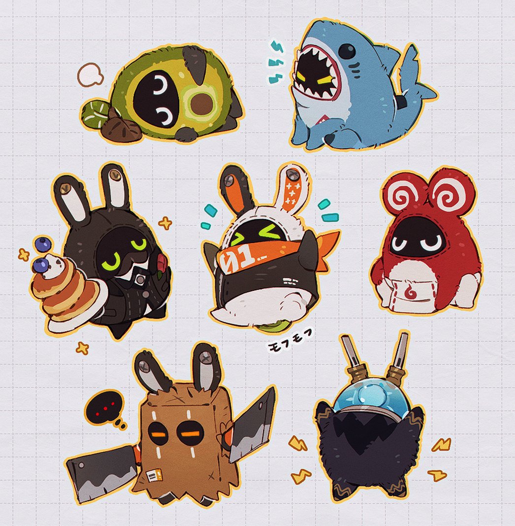 >_<, ..., avocaboo_(zenless_zone_zero), bagboo_(zenless_zone_zero), bandana, bangboo_(zenless_zone_zero), butler_(zenless_zone_zero), closed_eyes