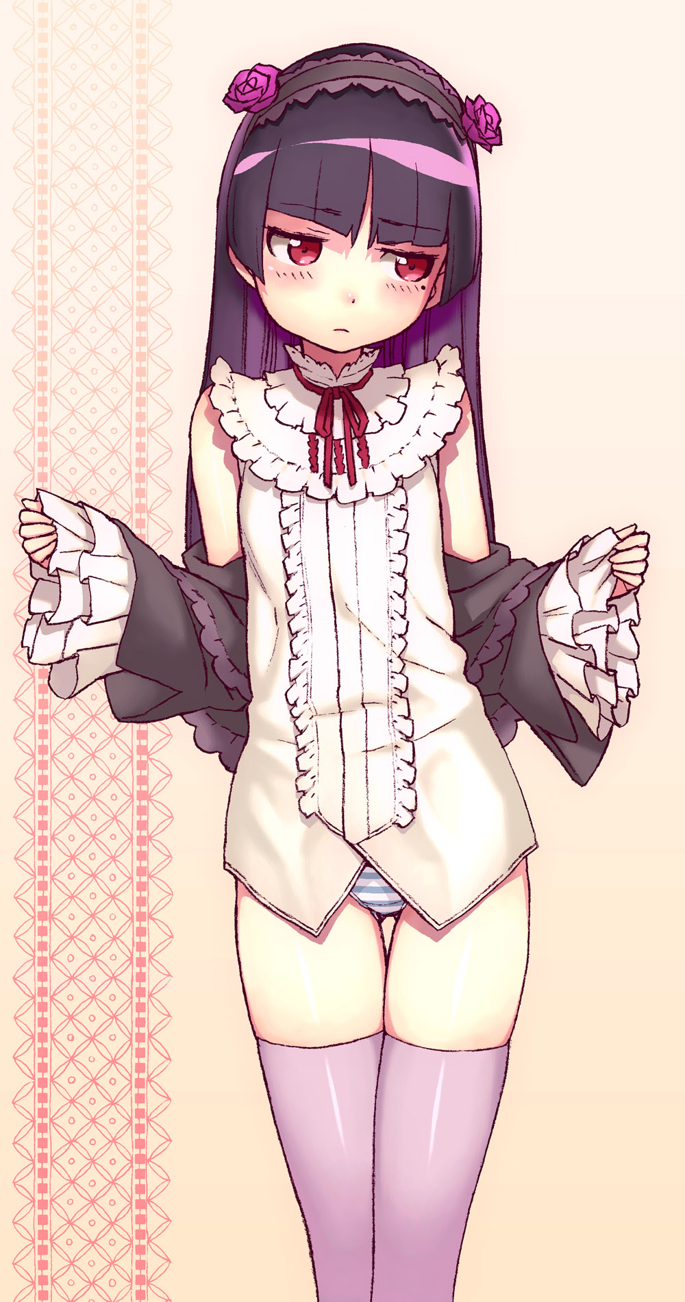 blouse, blush, face, gokou_ruri, gothic_lolita, head_tilt, highres, hijiri_rei