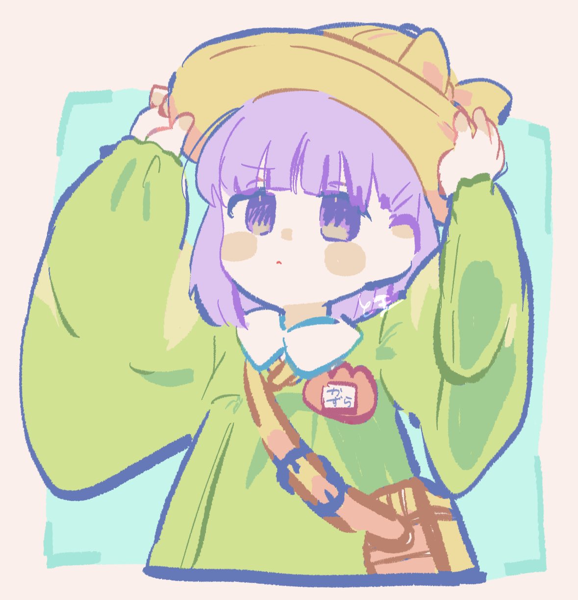 badge, bag, fate/grand_order, fate_(series), green_kimono, hat, highres, japanese_clothes