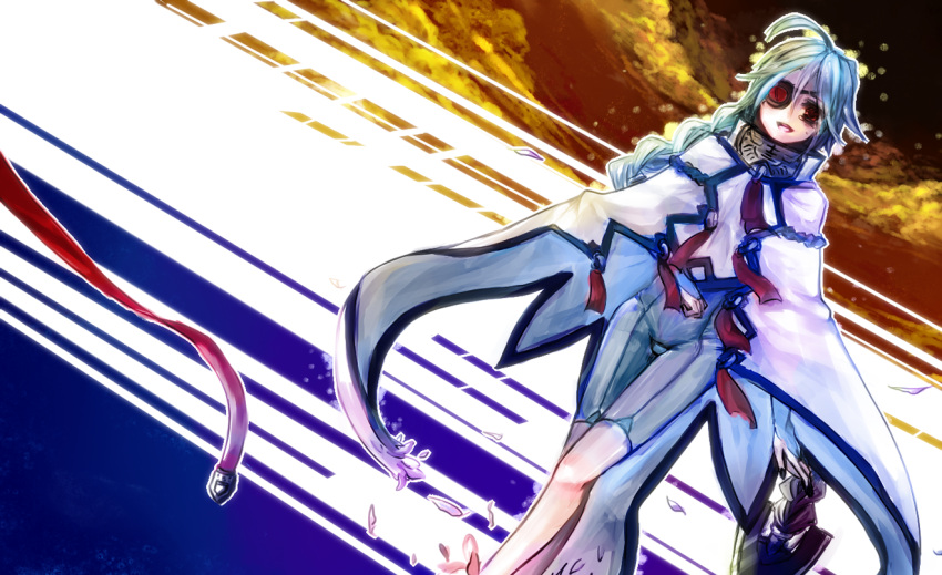 aosoran, blazblue, braid, eyepatch, iroha_mgn, long_hair, nu-13, red_eyes