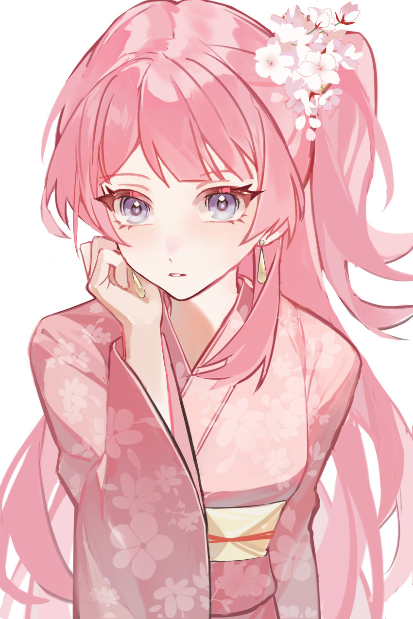 1girl, absurdres, bang_dream!, bang_dream!_it's_mygo!!!!!, cherry_blossoms, chihaya_anon, commentary, earrings