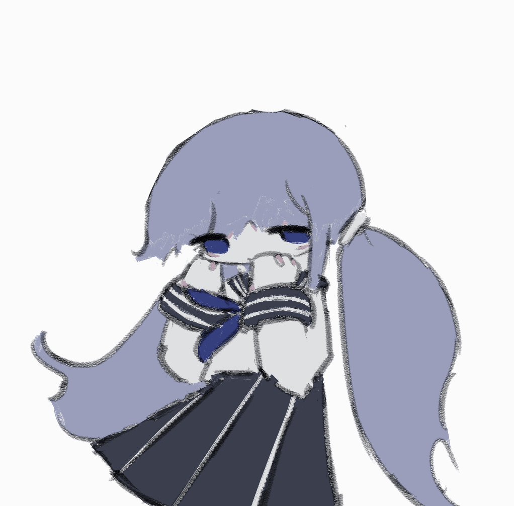 1girl, abstract, animated, animated_gif, blinking, blue_eyes, blue_hair, blue_neckerchief