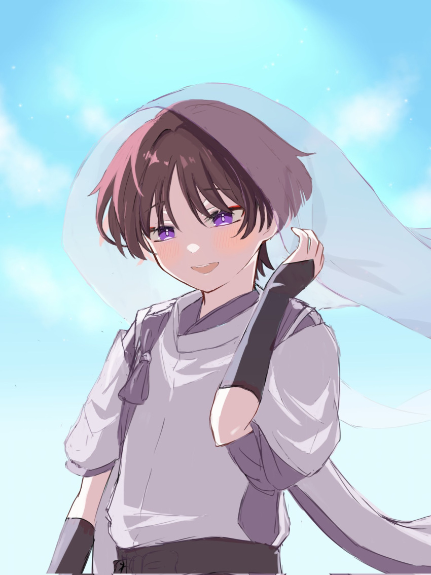 1boy, armor, belt, black_belt, black_bow, black_hair, blunt_ends, blush
