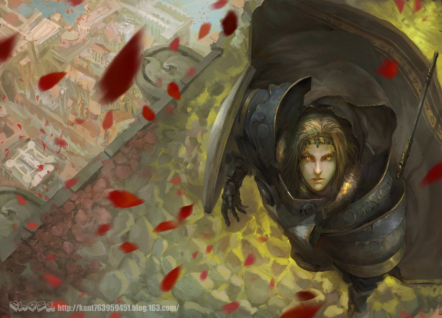 1boy, armor, artist_name, bad_bcy_id, bad_id, black_cloak, blonde_hair, breastplate