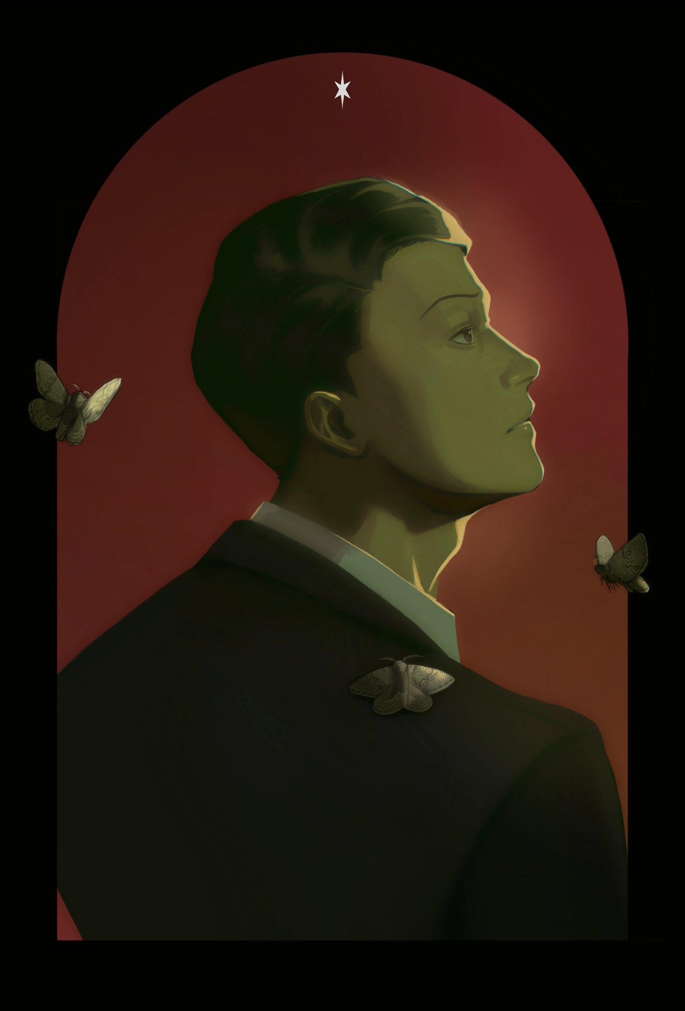 1boy, alternate_costume, alternate_hairstyle, black_hair, bug, highres, looking_ahead, male_focus