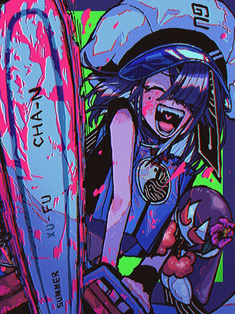 1girl, amemasu79, black_hair, blood, chainsaw, character_doll, closed_eyes, fate/grand_order