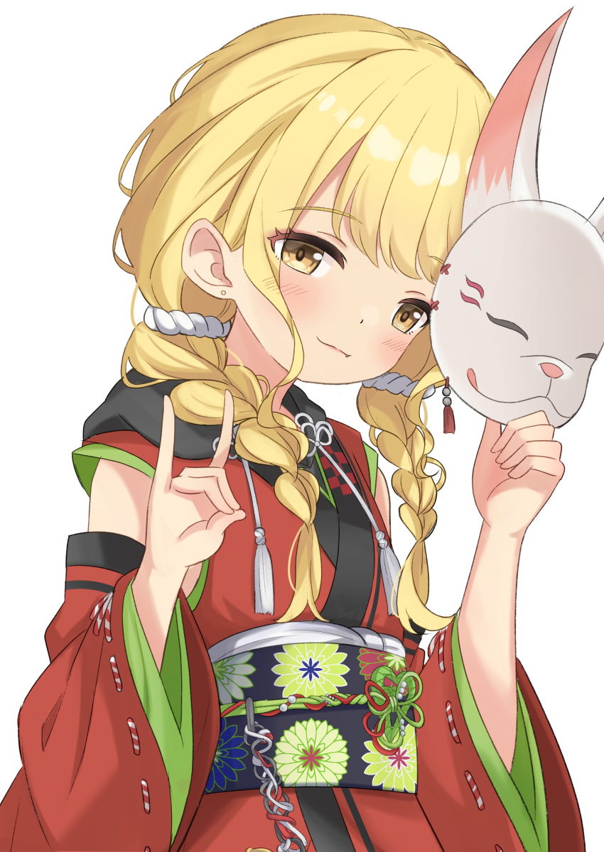 1girl, :3, absurdres, alternate_costume, blush, braid, breasts, closed_mouth