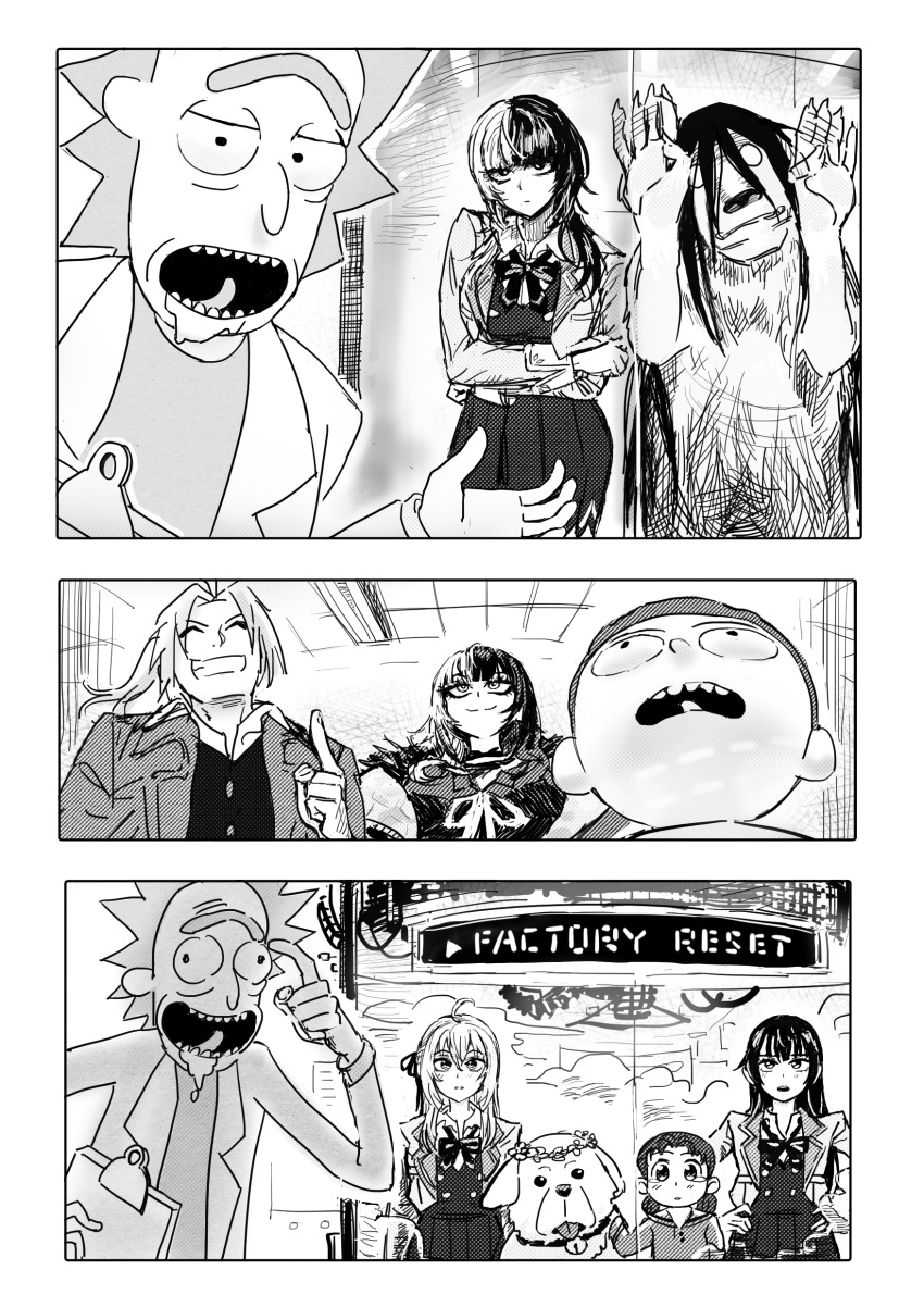 3boys, 4girls, ^_^, absurdres, alexander_(fma), alisa_mikhailovna_kujou, annoyed, bow