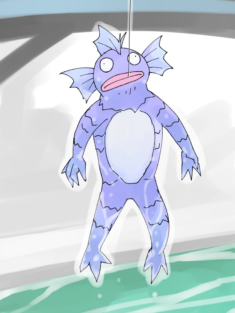 1other, close-up, fish_boy, hanging, hooked, lips, masuki, merman