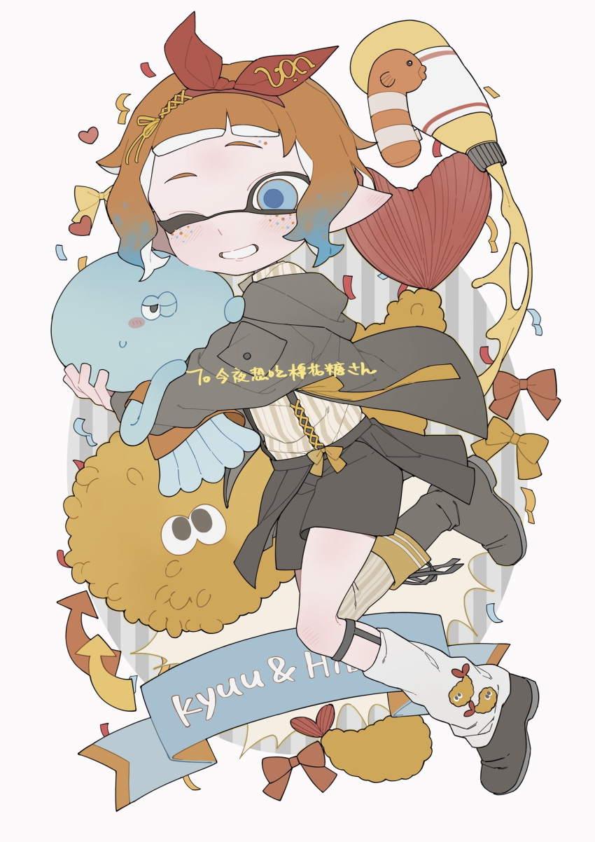 1girl, animal_hug, asymmetrical_legwear, blue_eyes, blue_hair, blue_pupils, blush, boots