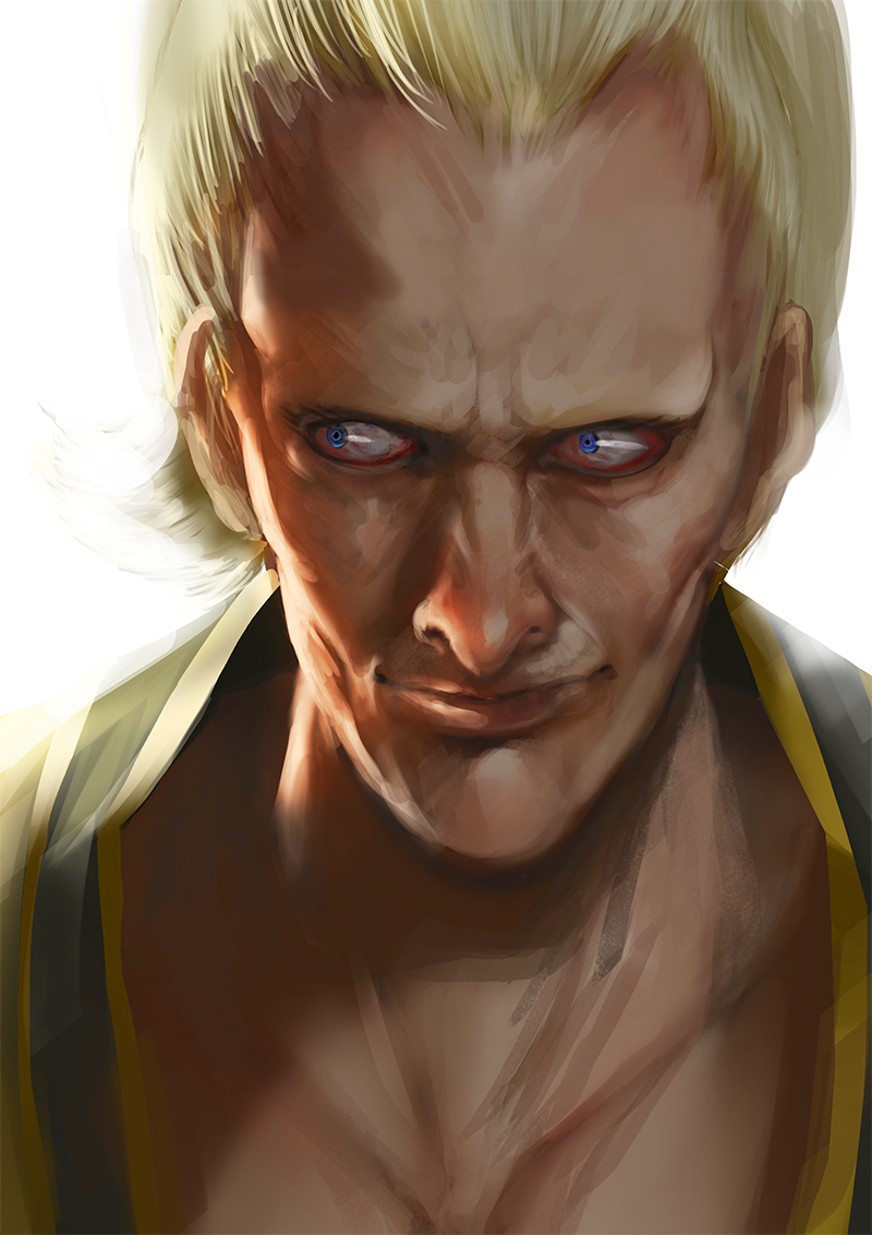 1boy, atorot, blonde_hair, blue_eyes, gundam, hair_slicked_back, male_focus, portrait