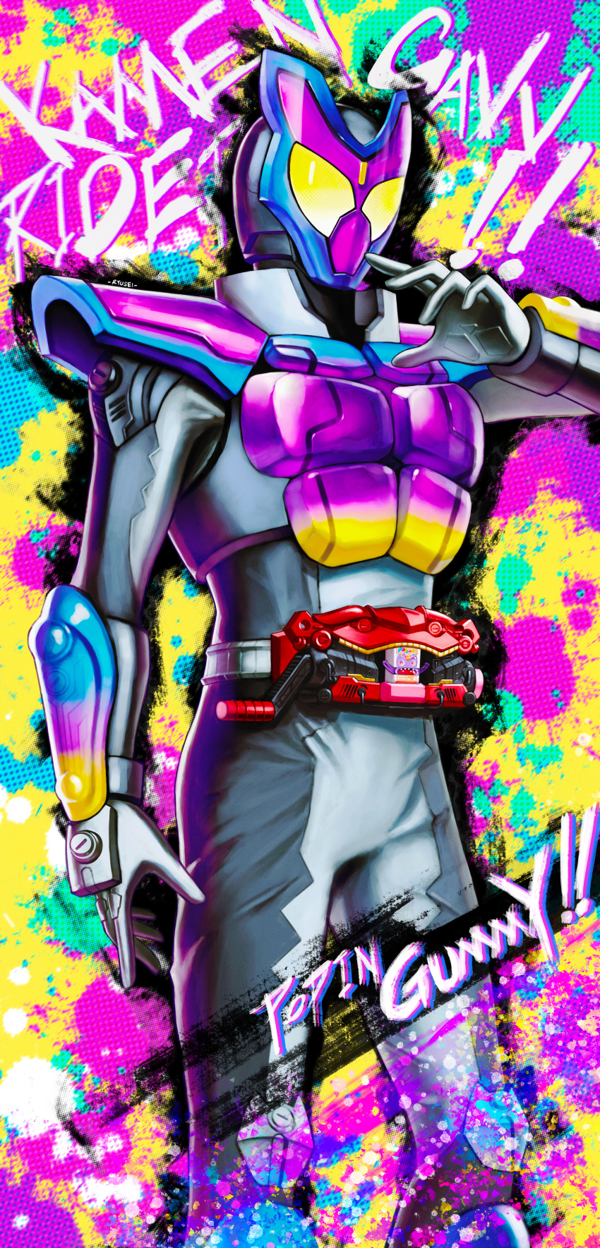 1boy, absurdres, armor, body_armor, compound_eyes, driver_(kamen_rider), full_body, highres