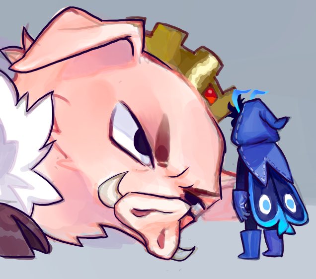 2boys, alternate_species, animal_ears, animal_nose, blue_gloves, boots, commentary, crown