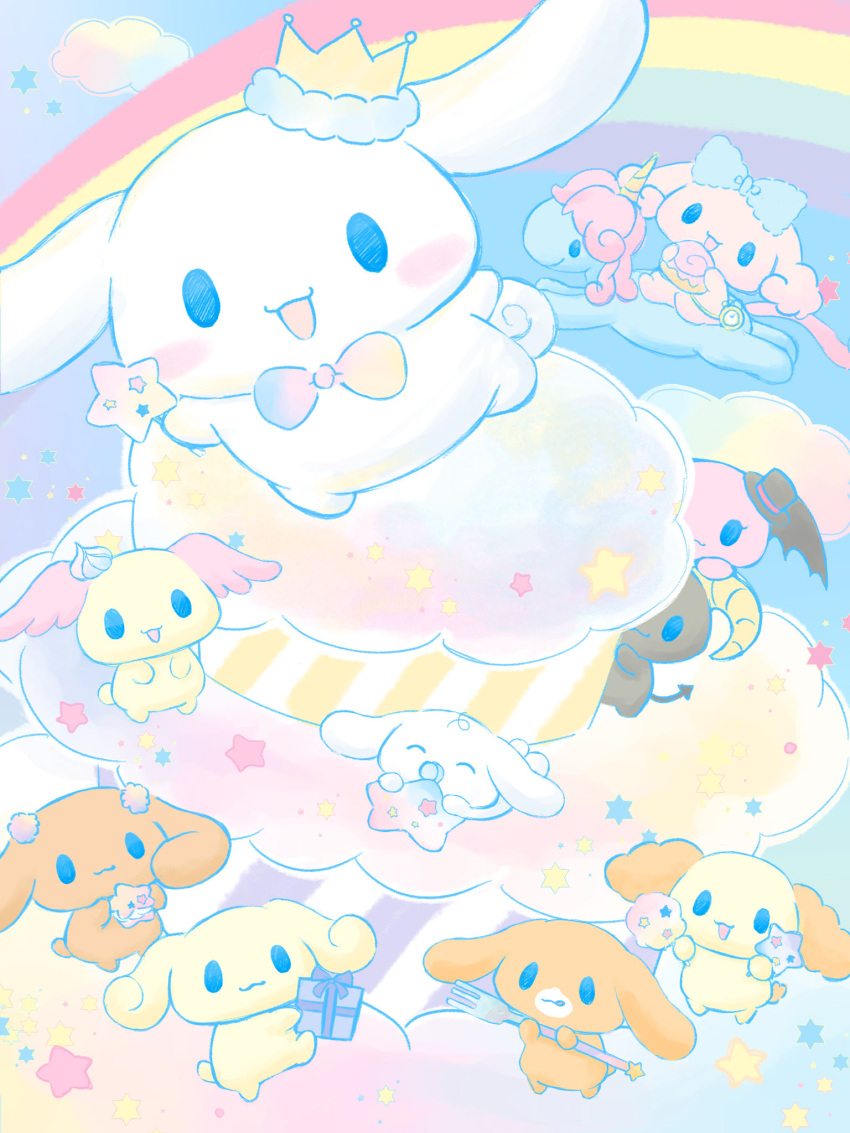 5boys, 5girls, animal, animal_ears, azuki_(cinnamoroll), berry_(sanrio), bow, bowtie