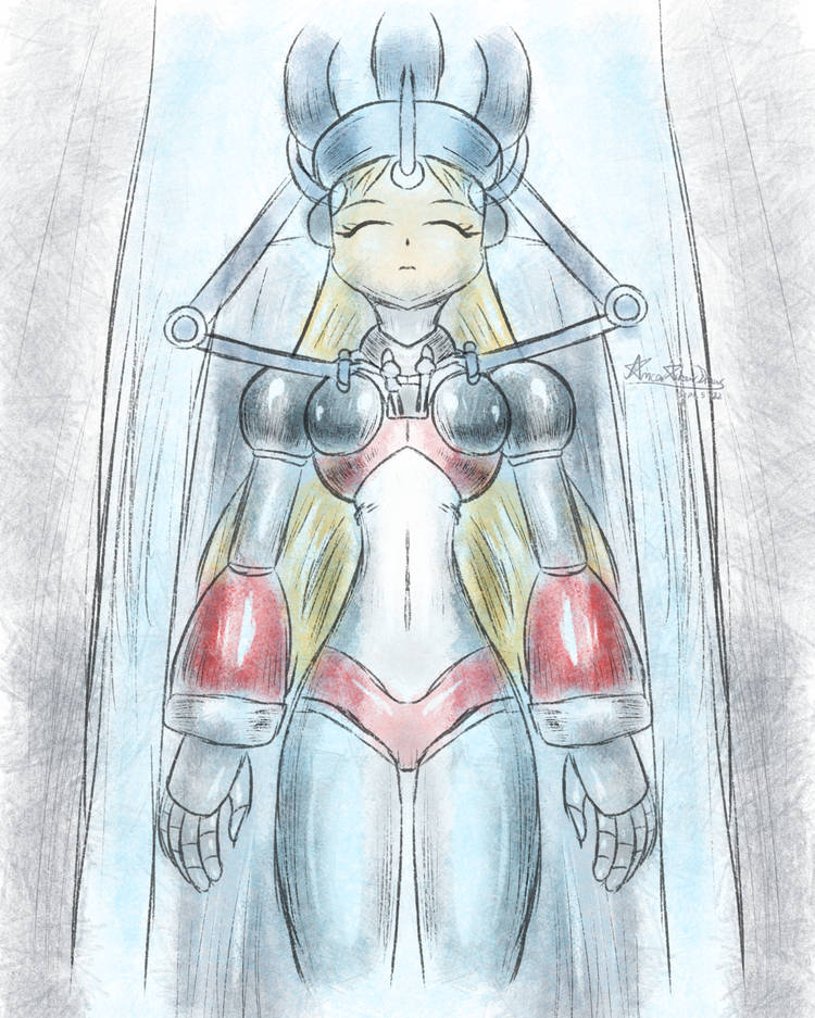 ameerashourdraws, armor, artist_request, blonde_hair, character_request, deviantart, hyper_roll_(marvel_vs._capcom), joints