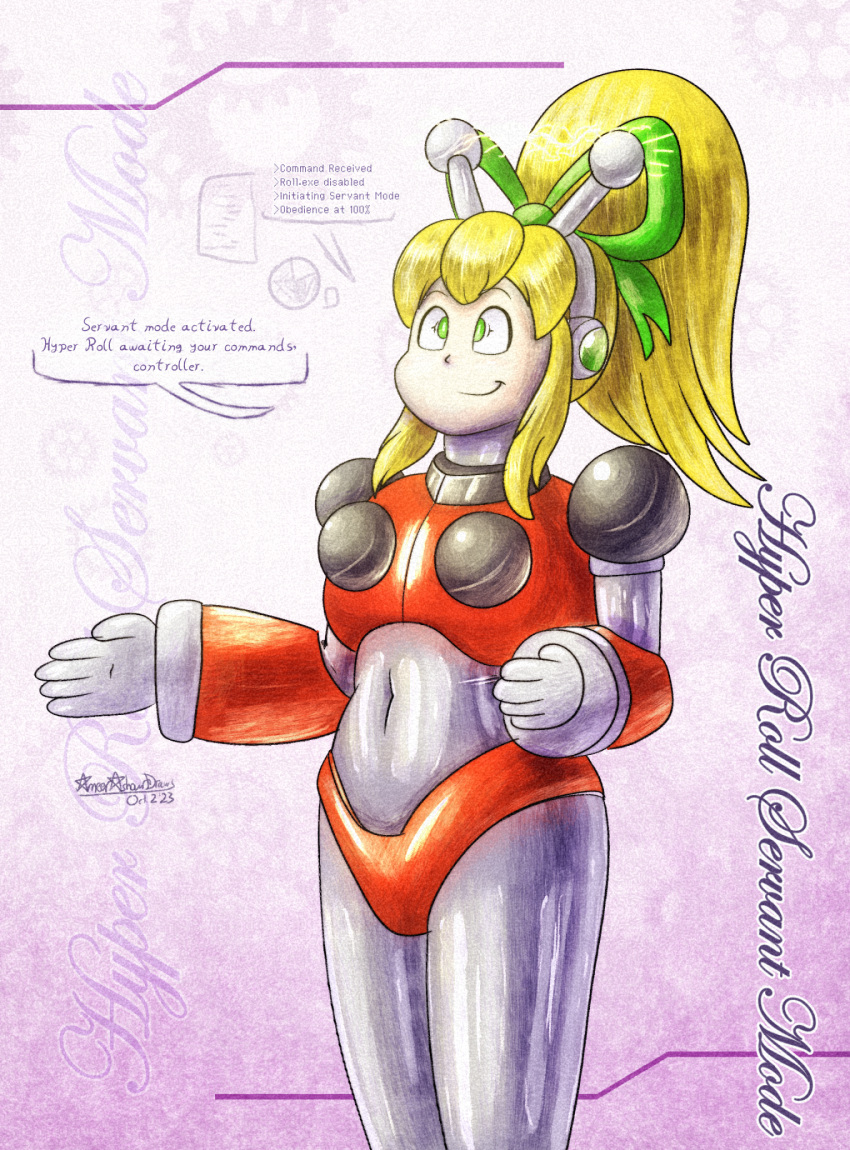ameerashourdraws, armor, bikini_armor, blonde_hair, breasts, character_request, deviantart, green_eyes