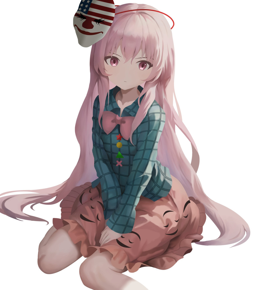 1girl, bubble_skirt, closed_mouth, cosplay, dallas_(payday), dallas_(payday)_(cosplay), green_shirt, guilty_merlin