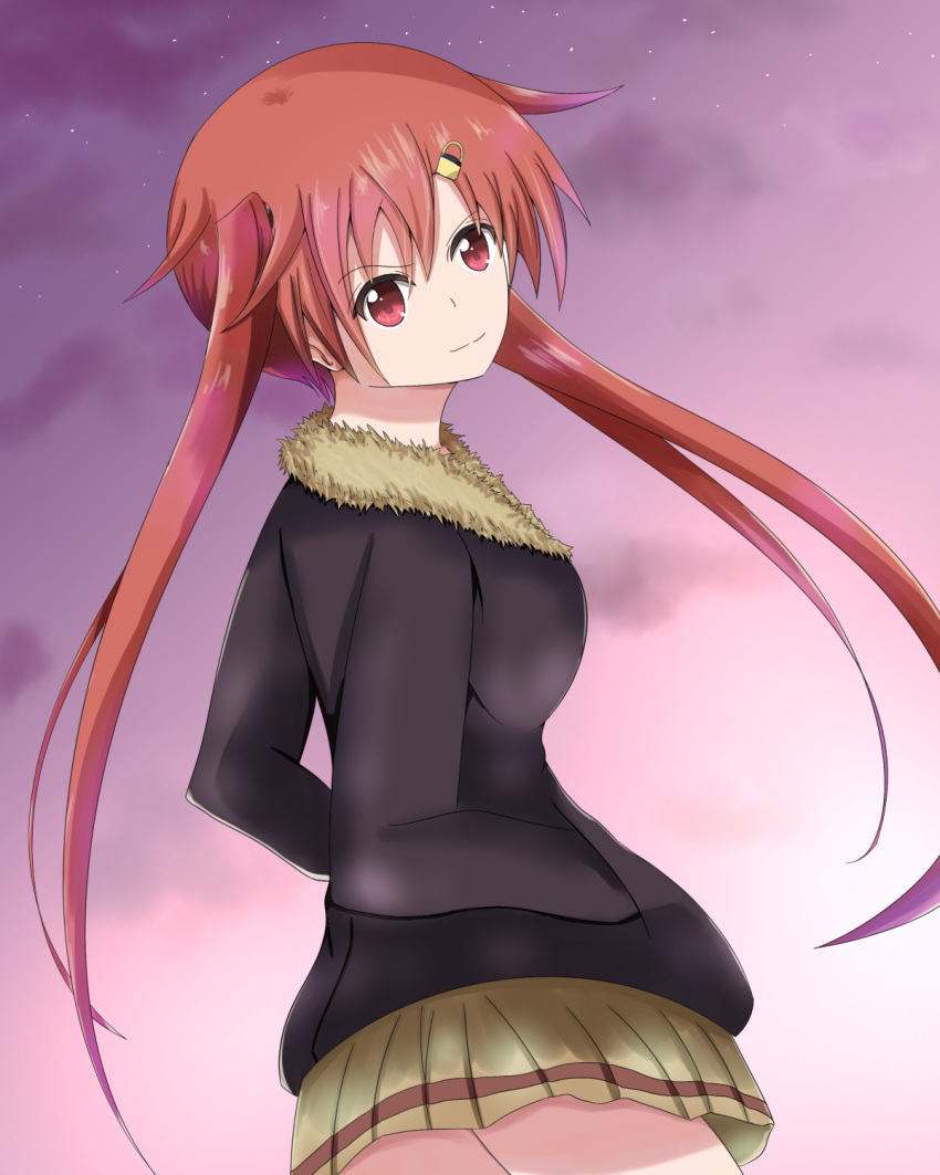 1girl, bellwall_military_uniform, black_jacket, brown_skirt, commentary_request, girls_und_panzer, girls_und_panzer_little_army, hair_ornament