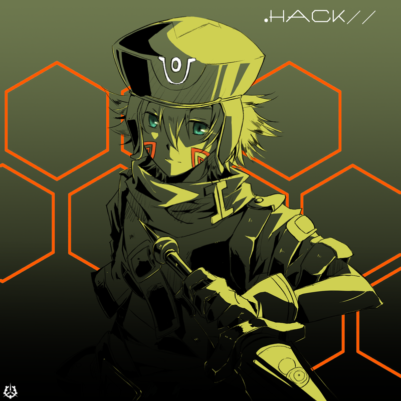 .hack, .hack//, 1boy, aqua_eyes, areazero, blade, dagger, gloves