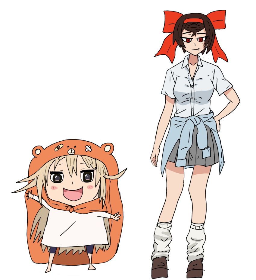 alternate_costume, character_request, doma_umaru, girls_und_panzer, girls_und_panzer_ribbon_no_musha, highres, jacket, matsukaze_rin, tanaka_aimi, tokyo_revengers, tsuruki_shizuka, uchiyama_yumi, user_zdmu8758, voice_actor_connection