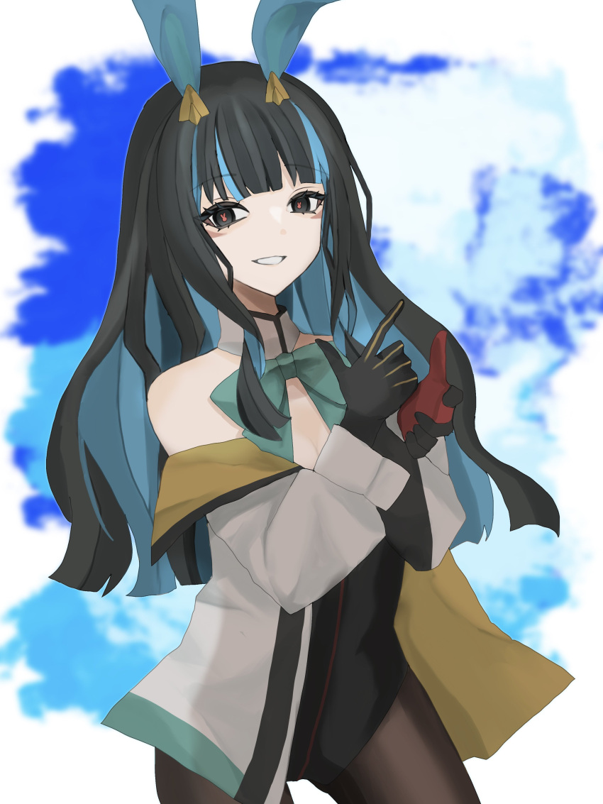 1girl, absurdres, animal_ears, black_hair, blue_hair, colored_inner_hair, fate/grand_order, fate_(series)