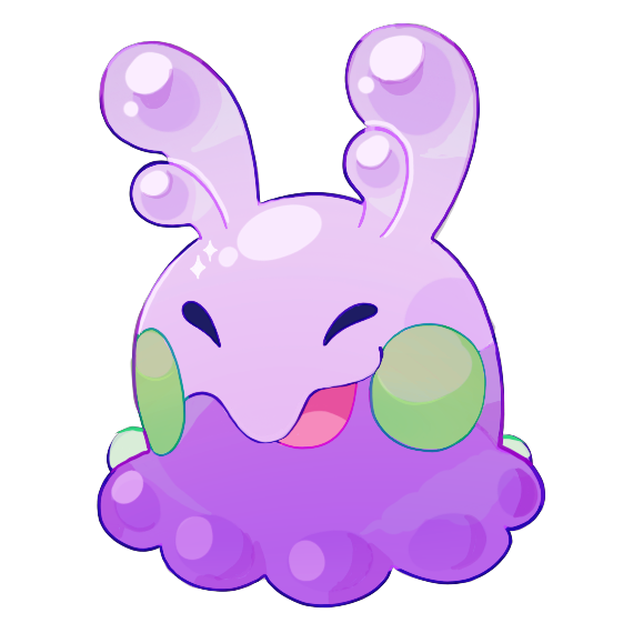 animal_focus, closed_eyes, goomy, happy, no_humans, open_mouth, pokemon, pokemon_(creature)