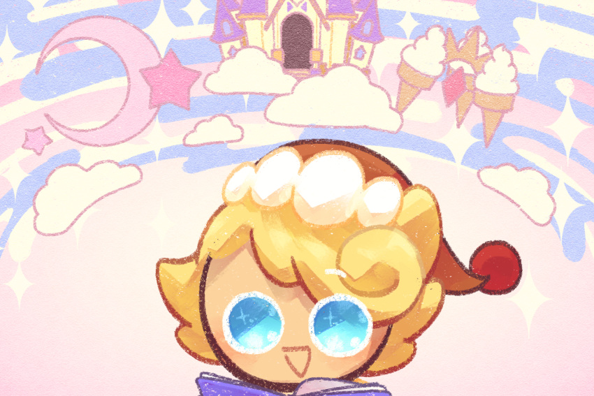 1boy, alternate_costume, b4c5ce, blonde_hair, blue_eyes, book, castle, chibi