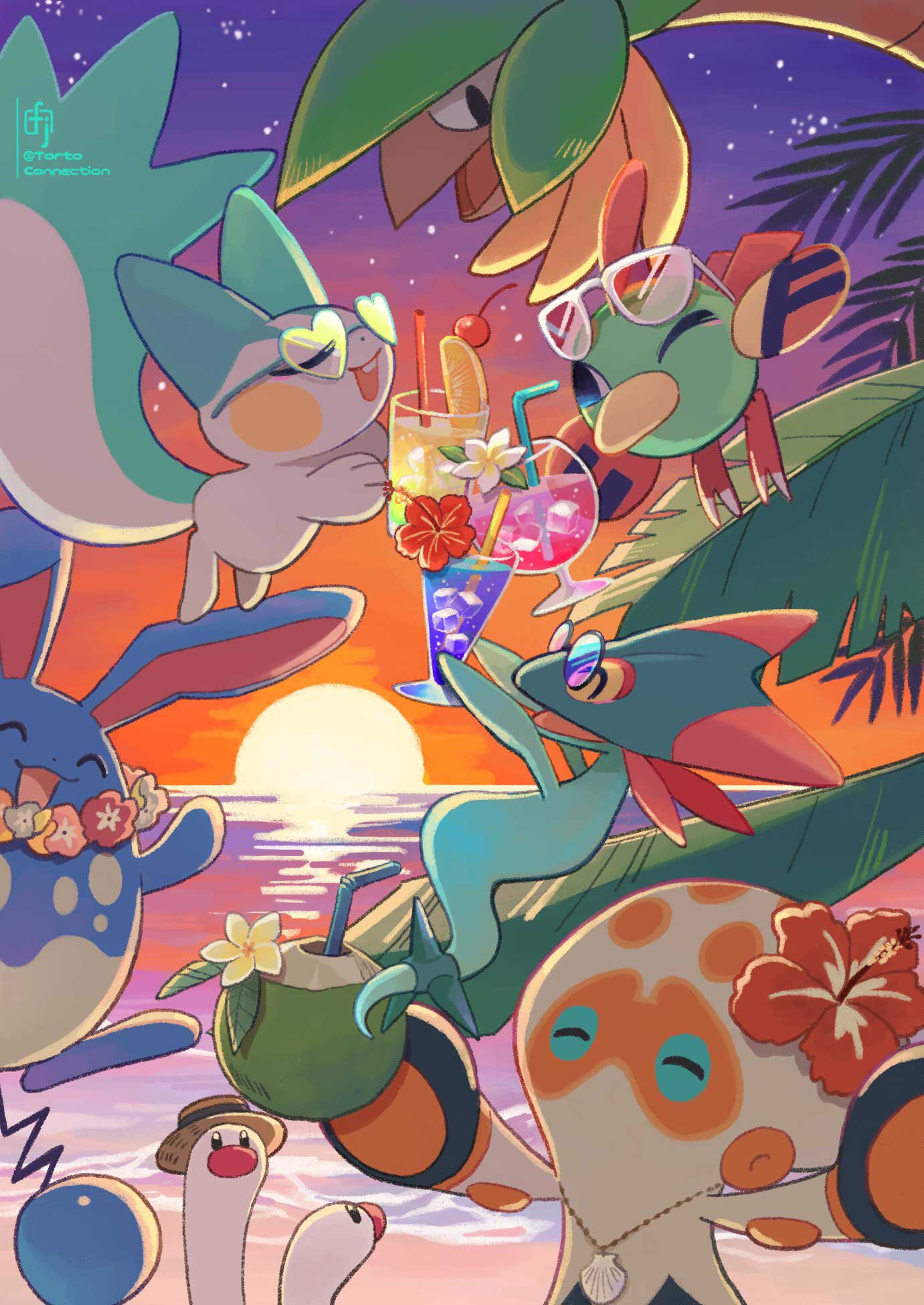 :d, ^_^, animal_focus, azumarill, bird, chikafuji, clobbopus, closed_eyes