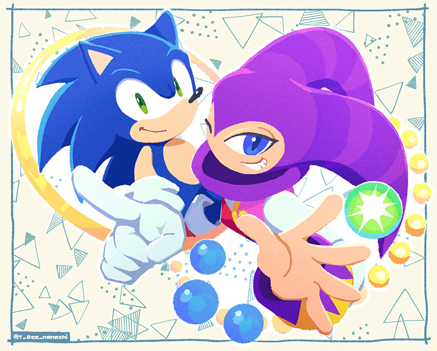 1boy, 1other, androgynous, animal_ears, animal_nose, blue_eyes, commentary_request, crossover