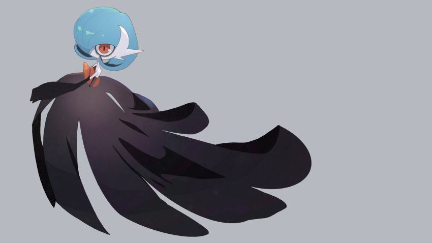 alternate_color, bags_under_eyes, black_dress, black_gloves, blue_hair, bob_cut, colored_skin, dress