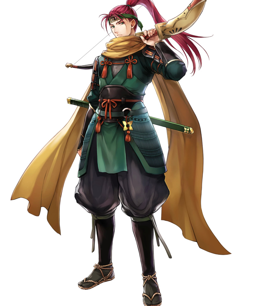 1boy, armor, bow_(weapon), fire_emblem, fire_emblem:_radiant_dawn, fire_emblem_heroes, full_body, green_eyes