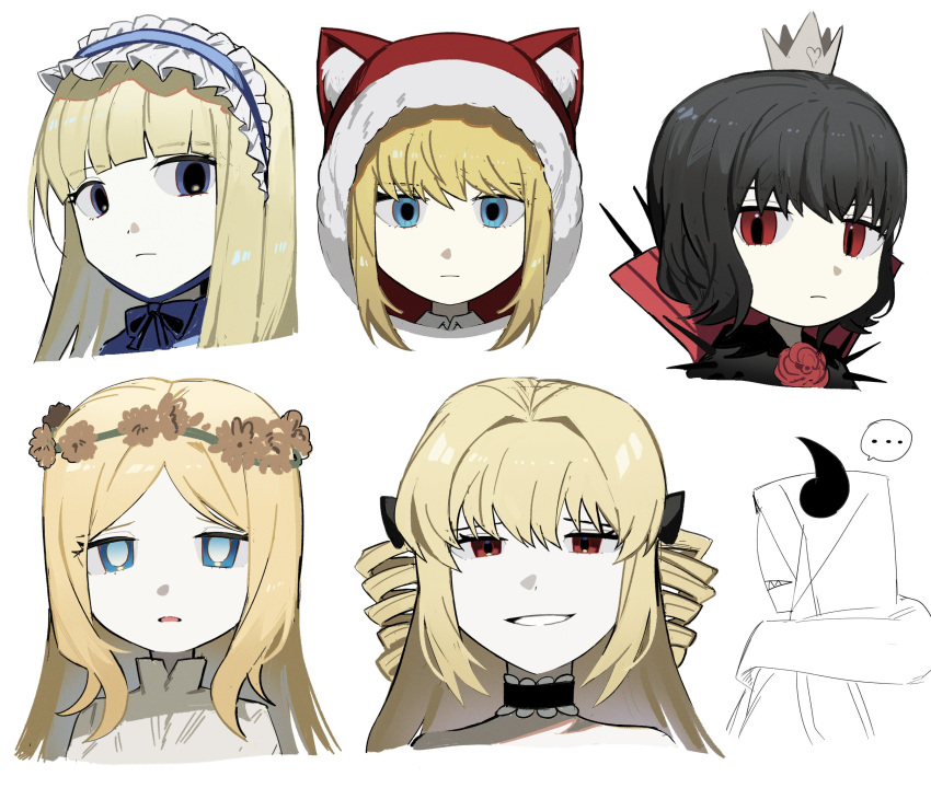 ..., 1boy, 5girls, asdf1211950, black_bow, black_hair, black_souls, black_souls_2