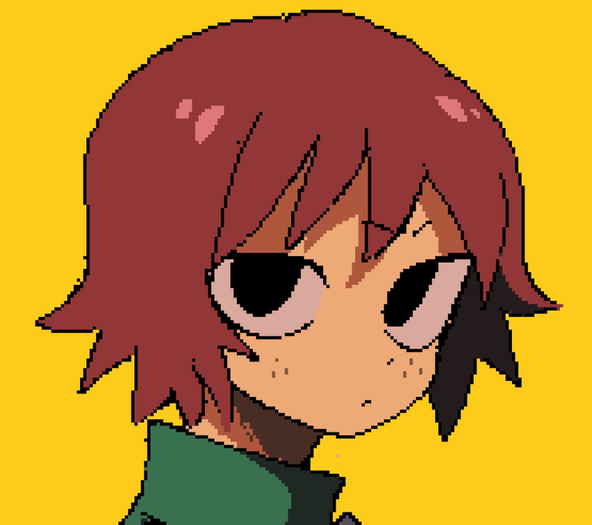 1girl, black_eyes, brandon_(badger_g), brown_hair, close-up, freckles, green_jacket, highres