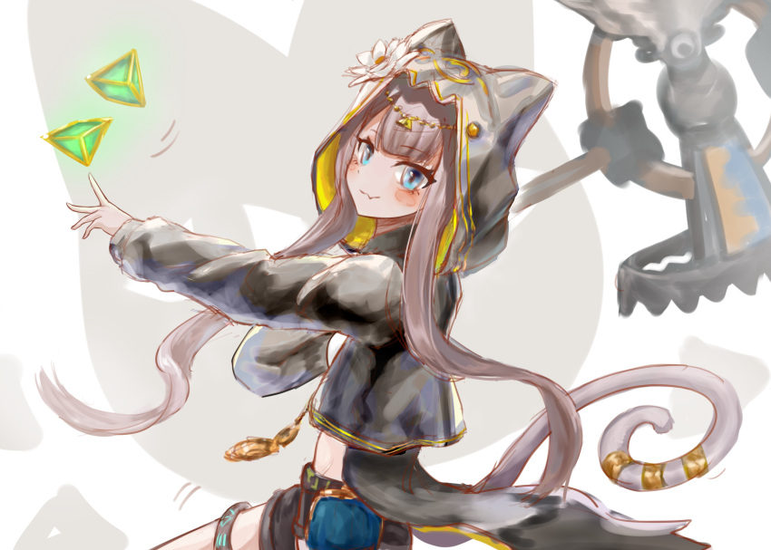 1girl, absurdres, arknights, black_jacket, blue_eyes, blush_stickers, brown_hair, c113oreo