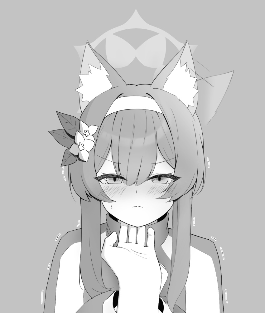 1girl, 1other, afterimage, animal_ear_fluff, animal_ears, blue_archive, blush, cat_ears