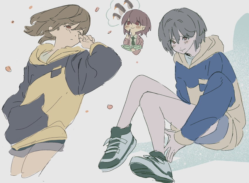 1girl, bang_dream!, bang_dream!_it's_mygo!!!!!, bird, blue_hoodie, blush, closed_mouth, commentary