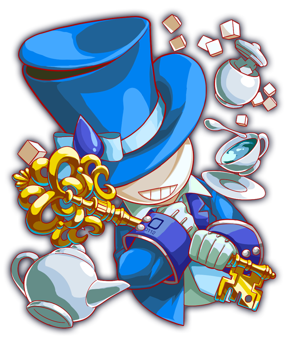 alternate_color, anime_coloring, aqua_necktie, artist_request, blue_hat, blue_jacket, blue_sleeve_cuffs, blue_theme