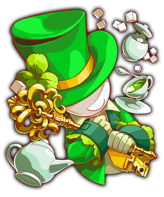 alternate_color, anime_coloring, artist_request, closed_mouth, clover_ornament, collar, collared_jacket, collared_shirt