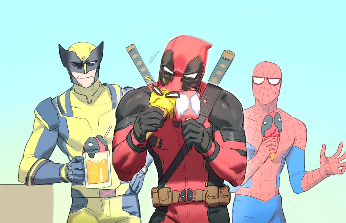 alcohol, artist_request, beer, bodysuit, crossover, deadpool, deadpool_&amp;_wolverine, deadpool_(series)