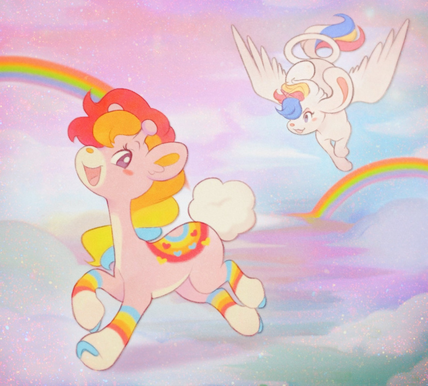 animal, animal_focus, blush, clouds, commentary, creature, doekis, dove_(doekis)