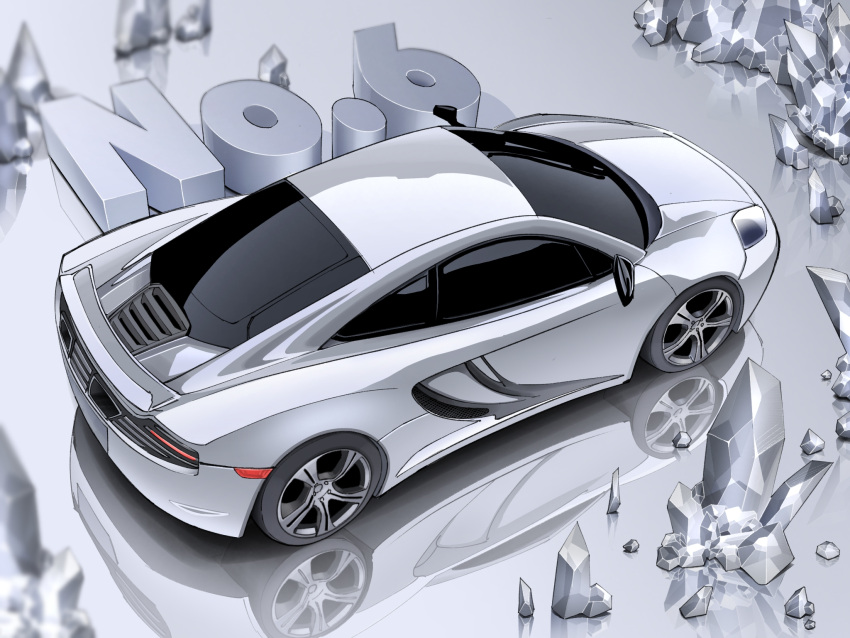 car, commentary, crystal, from_above, grey_background, highres, mclaren, mclaren_mp4-12c