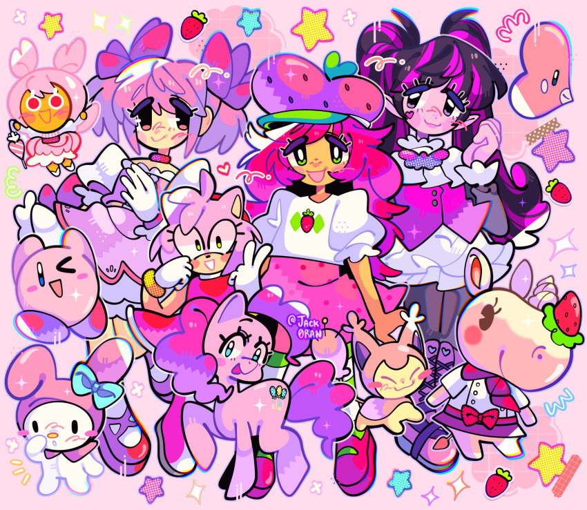 6+girls, amy_rose, animal, animal_crossing, annotation_request, cat, cherry_blossom_cookie, color_connection