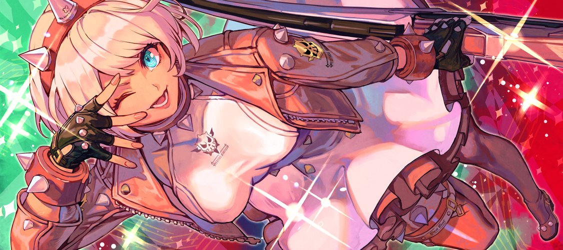 :d, aqua_eyes, black_gloves, boots, collar, cropped_jacket, dress, elphelt_valentine