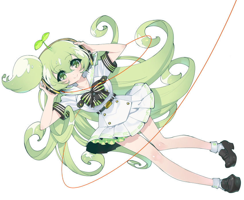1girl, akatsuki_gomoku, belt, black_belt, black_bow, black_footwear, bow, buttons