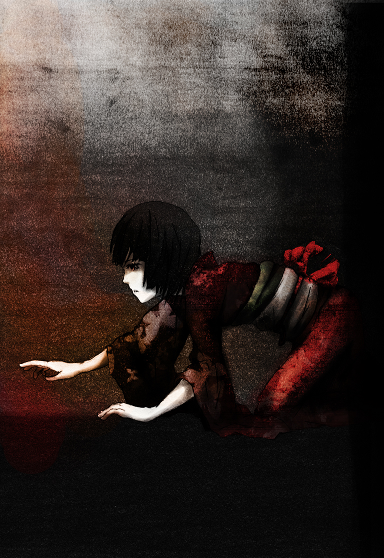 brown_eyes, darkness, fatal_frame, fatal_frame_2, fatal_frame_ii, gauss_<counting_on_more_blur, ghost, japanese_clothes