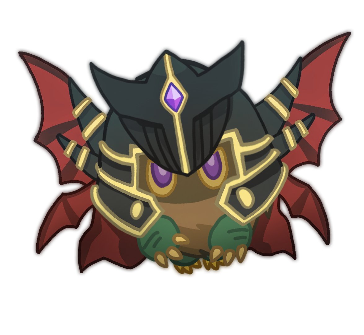 creature_focus, dark_persona, duel_monster, empty_eyes, fake_horns, helmet, horned_helmet, horns, looking_at_viewer, sen_(sen44648542), solo, supreme_king_(yu-gi-oh!_gx), white_background, winged_kuriboh, yu-gi-oh!, yu-gi-oh!_gx