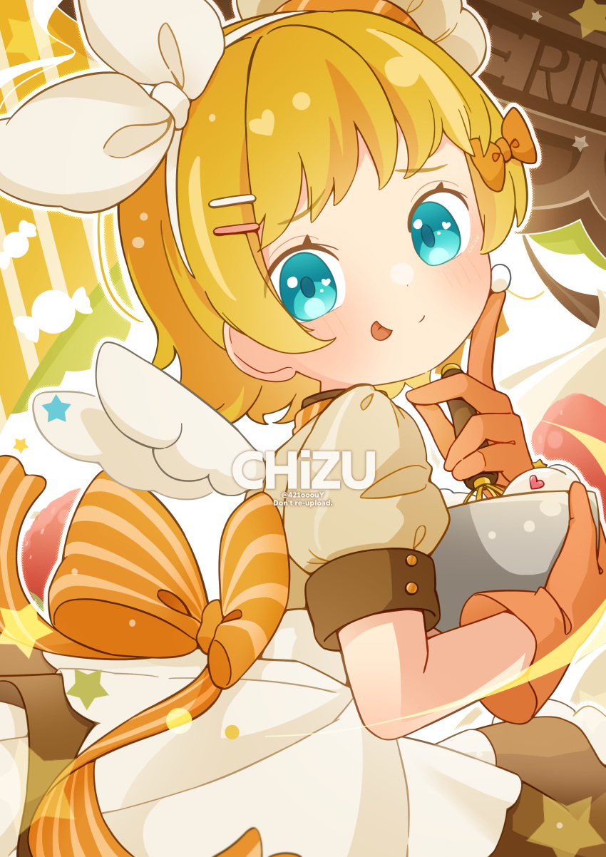 1girl, 421ooouy, :p, absurdres, artist_name, blonde_hair, blue_eyes, blush