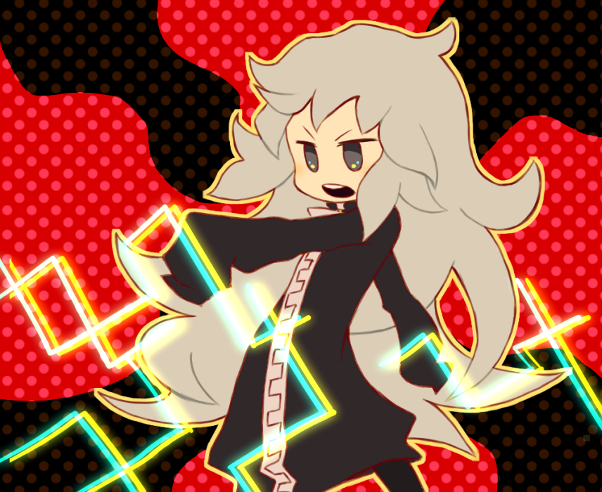 1girl, an_earth, coat, doppel_(an_earth), grey_eyes, grey_hair, long_hair, okajamira, psychic, solo, very_long_sleeves